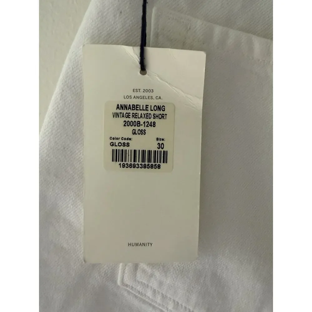 Citizens of Hummanity Annabelle Long Relaxed Vintage Size 30 White Cutoff Denim